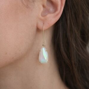 KENDRA SCOTT White Iridescent Drop Earrings